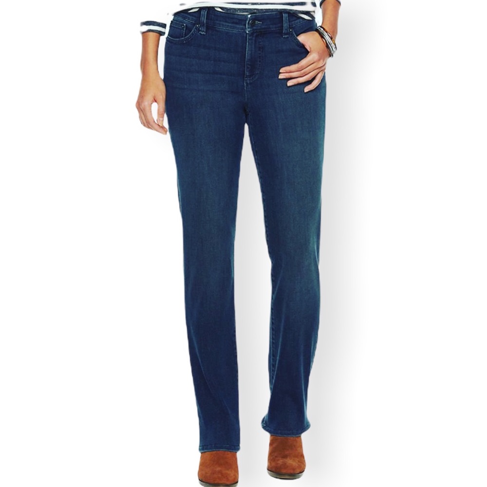 Chaps Womens' Plus Size 18W Dark Blue Madden Straight Slimming Fit Denim Jeans